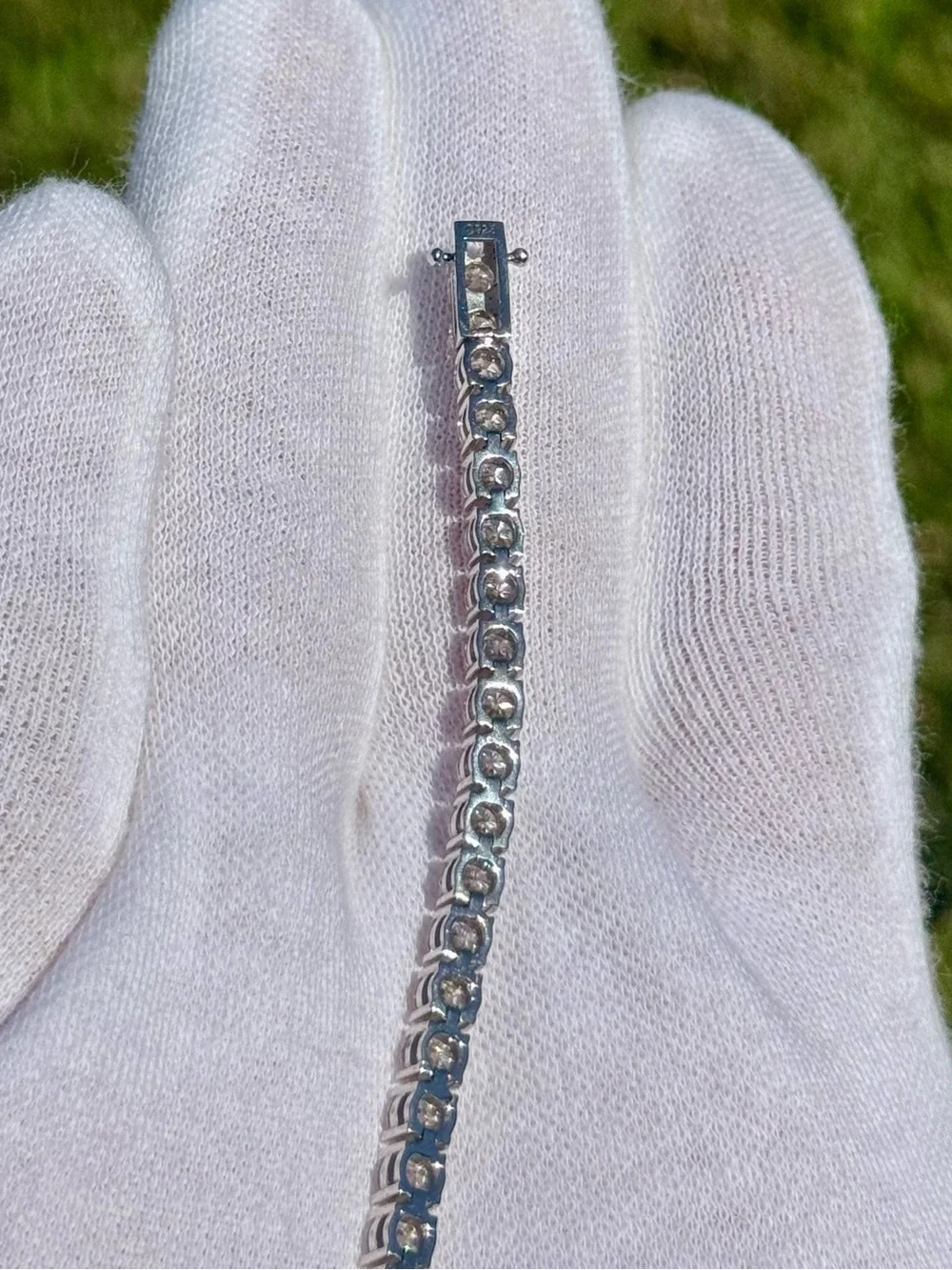 925 Silver, 12.6CTW Moissanite Tennis Bracelet - 7”